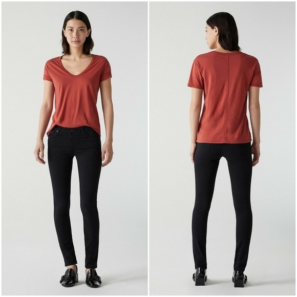 AG Adriano Goldschmied Stilt Jeans in Super Black Sateen NEW - Picture 1 of 9